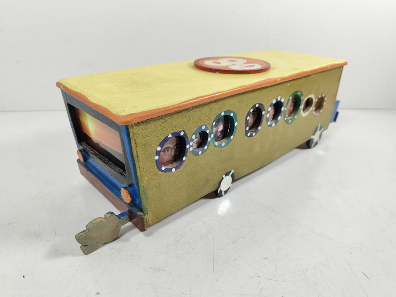 autobus portarretratos familia manualidad infantil madera 14x48.5x15 1u